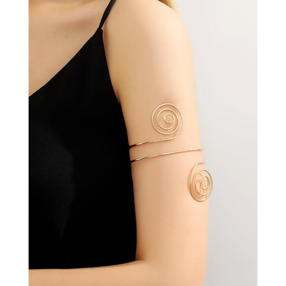 4-6 Pcs Arm Cuff Upper Arm Band Cuff Bracelet Bangle for Women Adjustable Armban - Picture 6 of 9